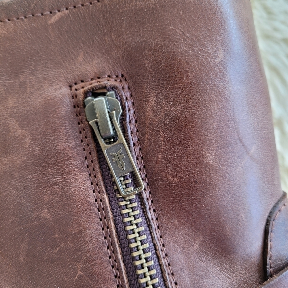 Frye Vicky Engineer Leather Moto Boots  6 NEW - Picture 9 of 13